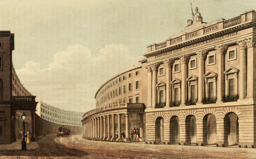Regent Street Looking Toward Quadrant, London circa 1822