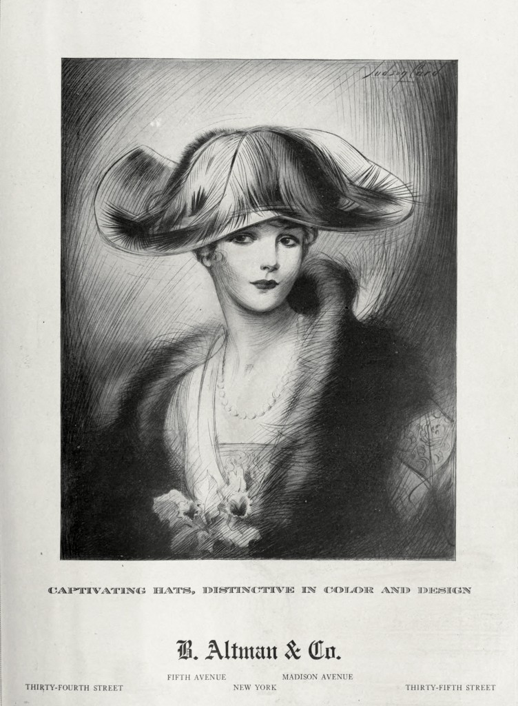 B. Altman and Co Hat Advertisement circa 1917