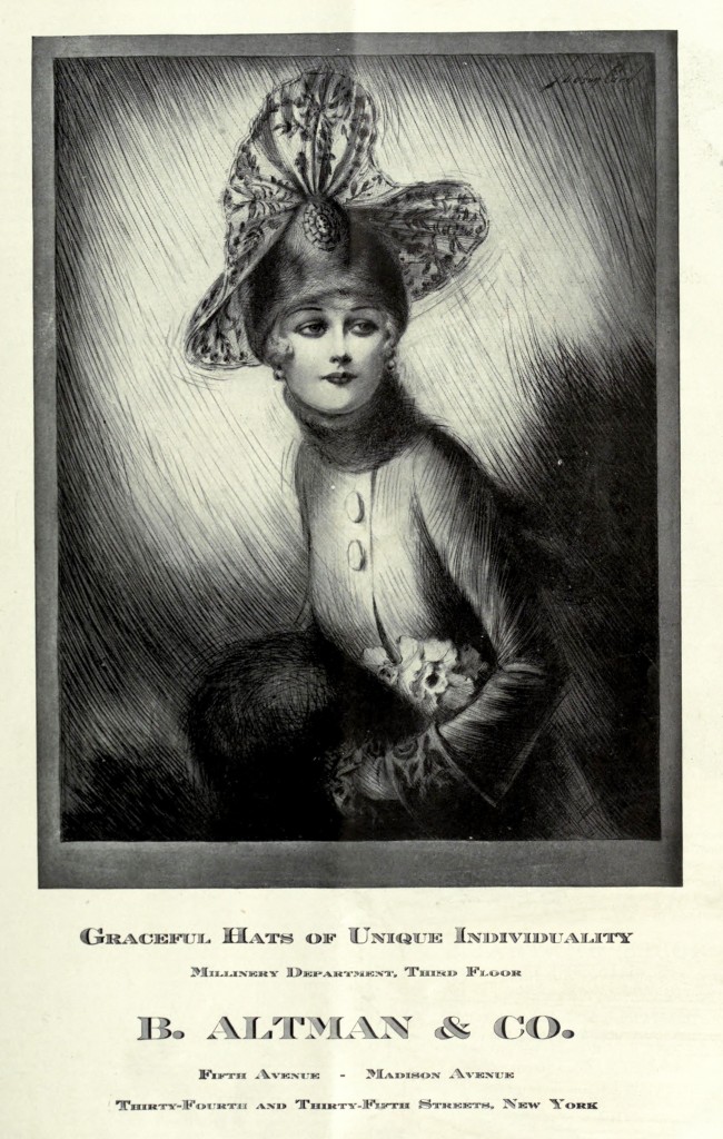B. Altman and Co Hat Advertisement circa 1919
