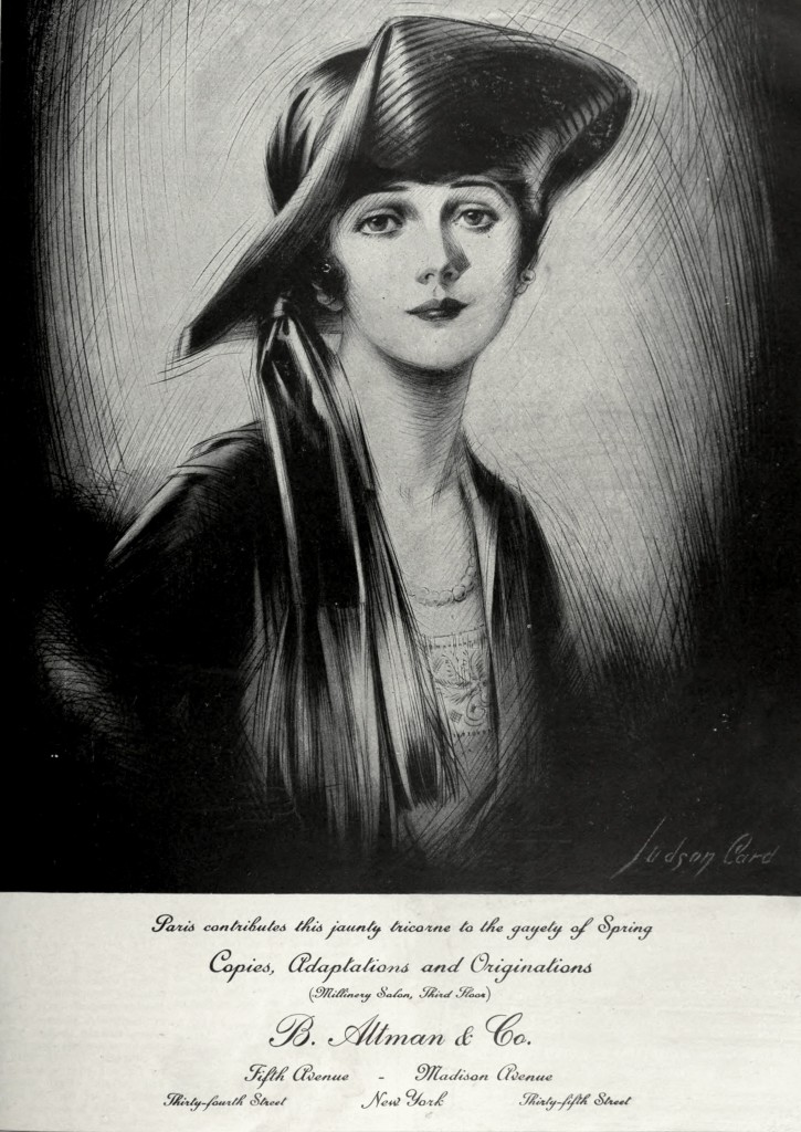 B. Altman and Co Hat Advertisement circa 1921