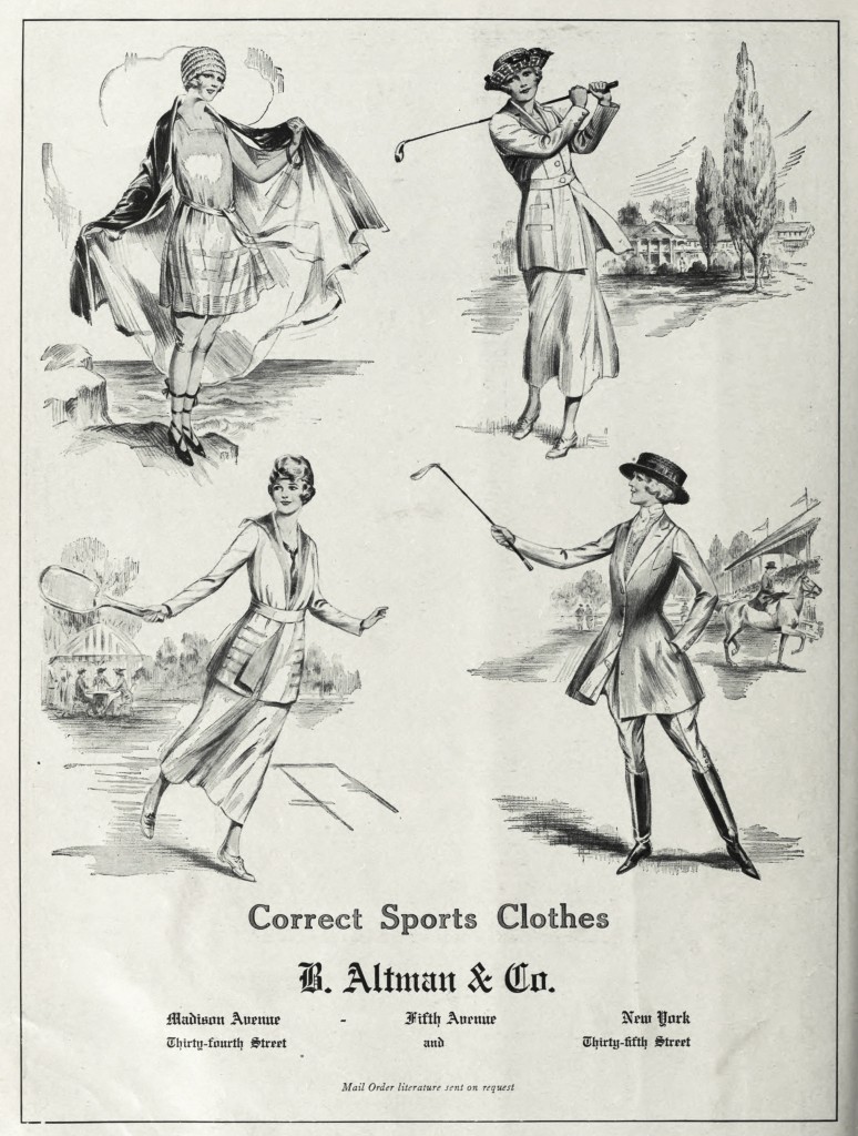 B. Altman Co Sports Clothes Advertisement circa 1919