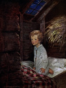 Boy Kneeling in Bed - Jessie Willcox Smith Illustration 1919