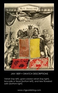 British Antique Furniture and Clothes Fabric Swatches - January 1809