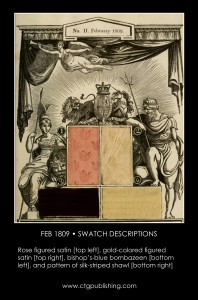 British Antique Furniture and Clothes Fabric Swatches - February 1809