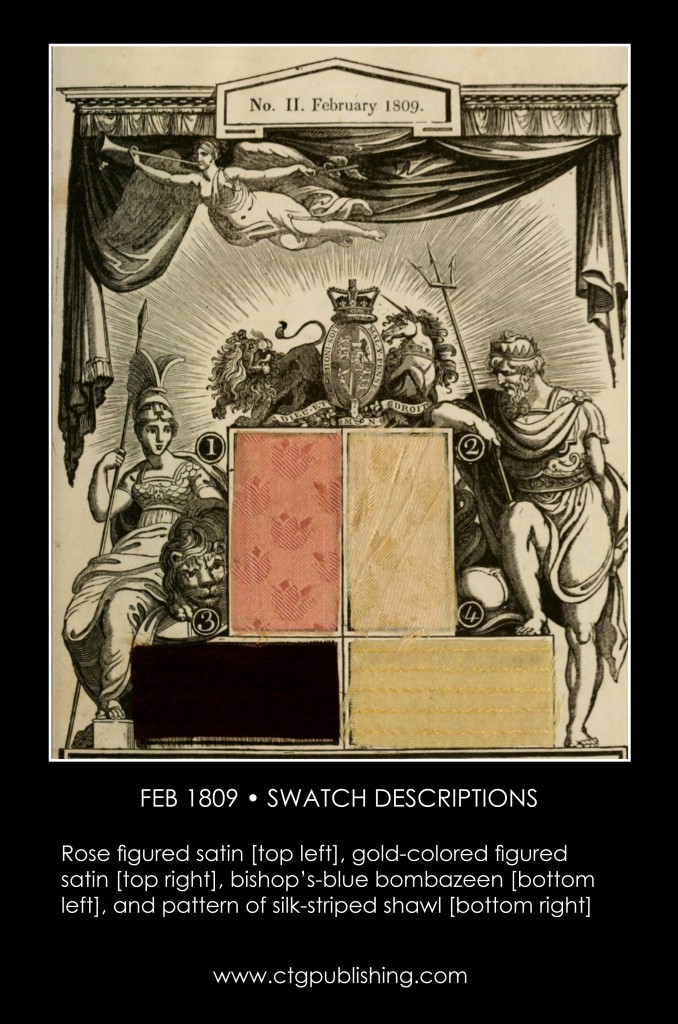 British Antique Furniture and Clothes Fabric Swatches - February 1809