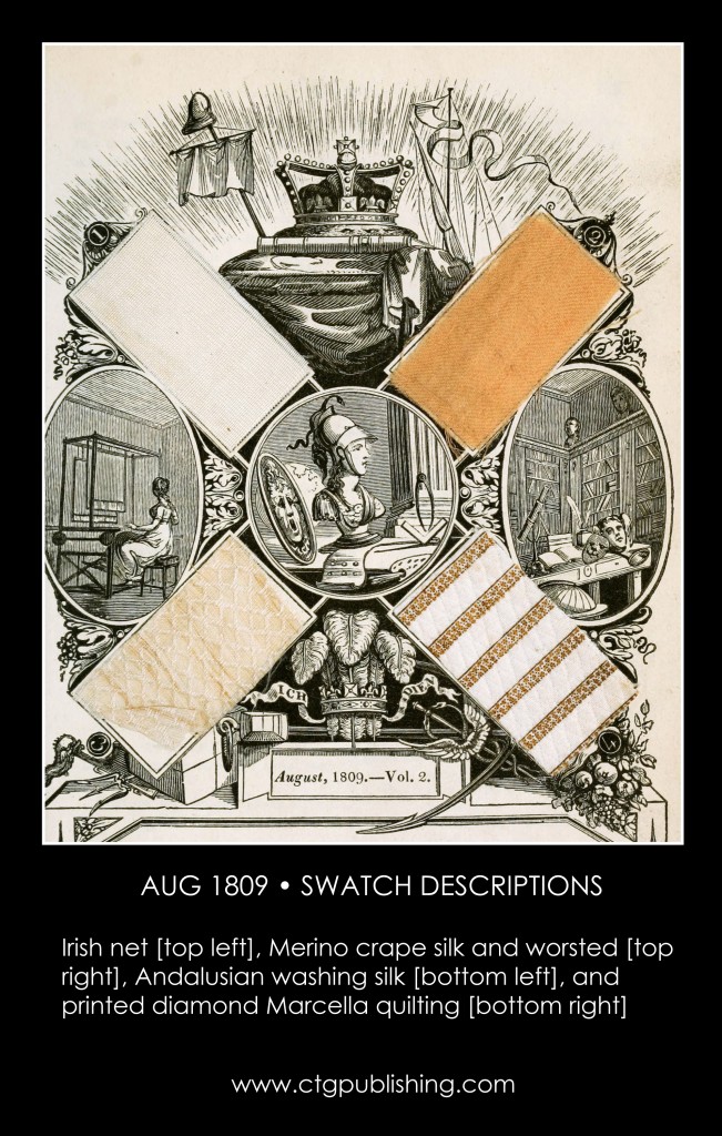 British Antique Furniture and Clothes Fabric Swatches - August 1809