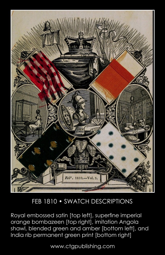 British Antique Furniture and Clothes Fabric Swatches - February 1810