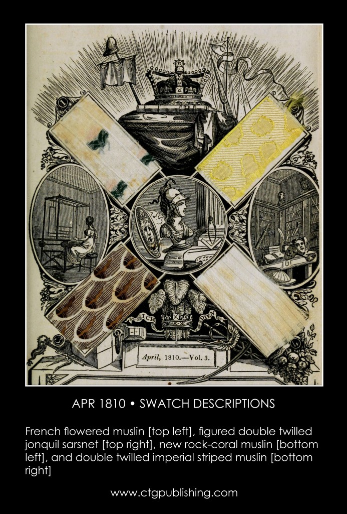 British Antique Furniture and Clothes Fabric Swatches - April 1810