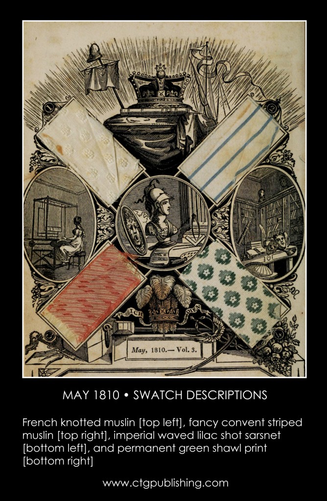 British Antique Furniture and Clothes Fabric Swatches - May 1810
