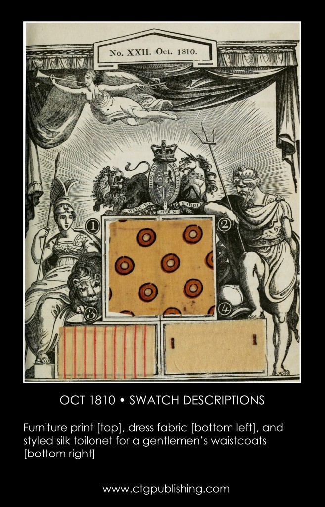 British Antique Furniture and Clothes Fabric Swatches - October 1810