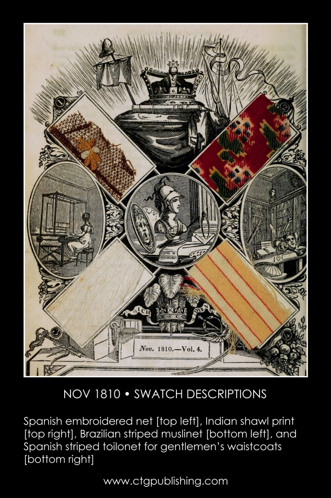 British Antique Furniture and Clothes Fabric Swatches - November 1810