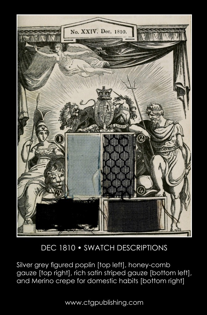 British Antique Furniture and Clothes Fabric Swatches - December 1810