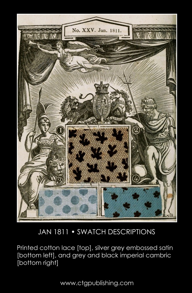 British Antique Furniture and Clothes Fabric Swatches - January 1811