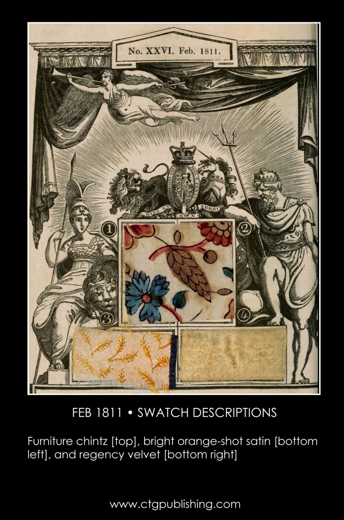 British Antique Furniture and Clothes Fabric Swatches - February 1811
