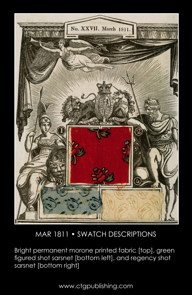 British Antique Furniture and Clothes Fabric Swatches - March 1811