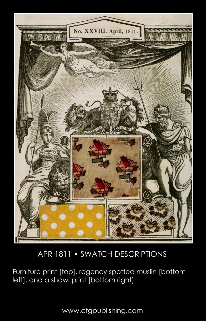 British Antique Furniture and Clothes Fabric Swatches - April 1811