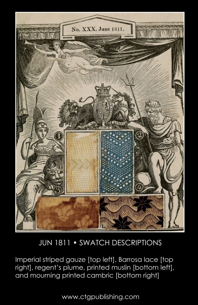 British Antique Furniture and Clothes Fabric Swatches - June 1811