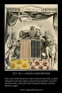 British Antique Furniture and Clothes Fabric Swatches - October 1811