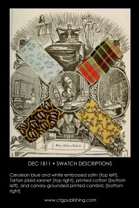 British Antique Furniture and Clothes Fabric Swatches - December 1811