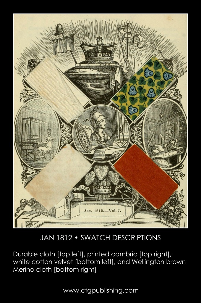 British Antique Furniture and Clothes Fabric Swatches - January 1812
