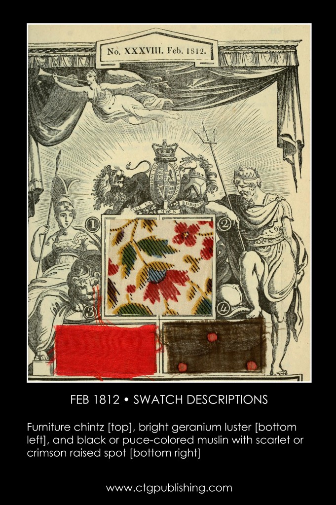 British Antique Furniture and Clothes Fabric Swatches - February 1812