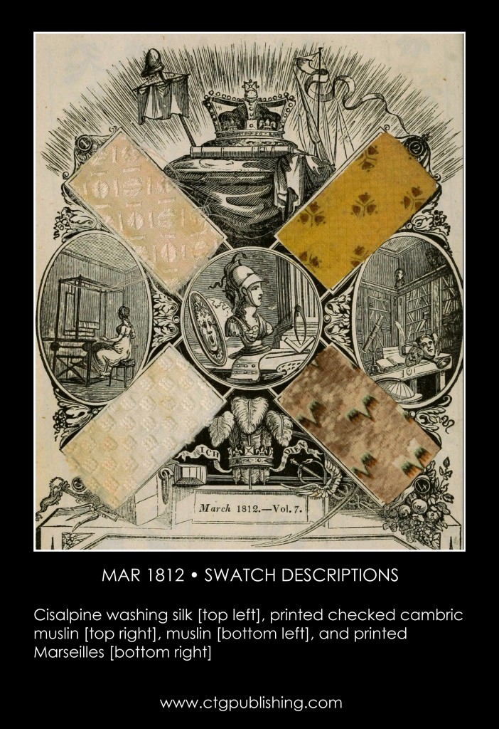 British Antique Furniture and Clothes Fabric Swatches - March 1812