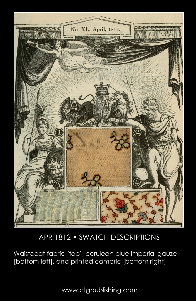 British Antique Furniture and Clothes Fabric Swatches - April 1812