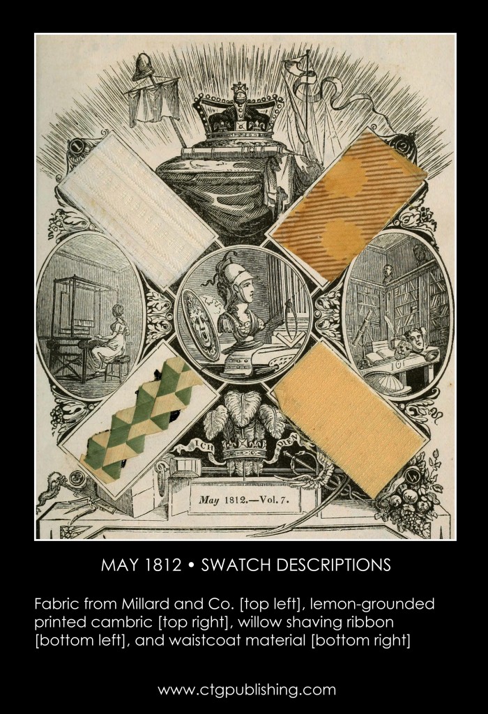 British Antique Furniture and Clothes Fabric Swatches - May 1812