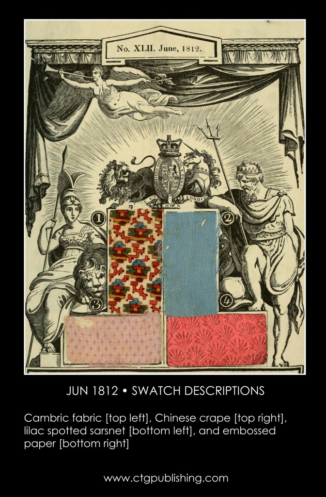 British Antique Furniture and Clothes Fabric Swatches - June 1812