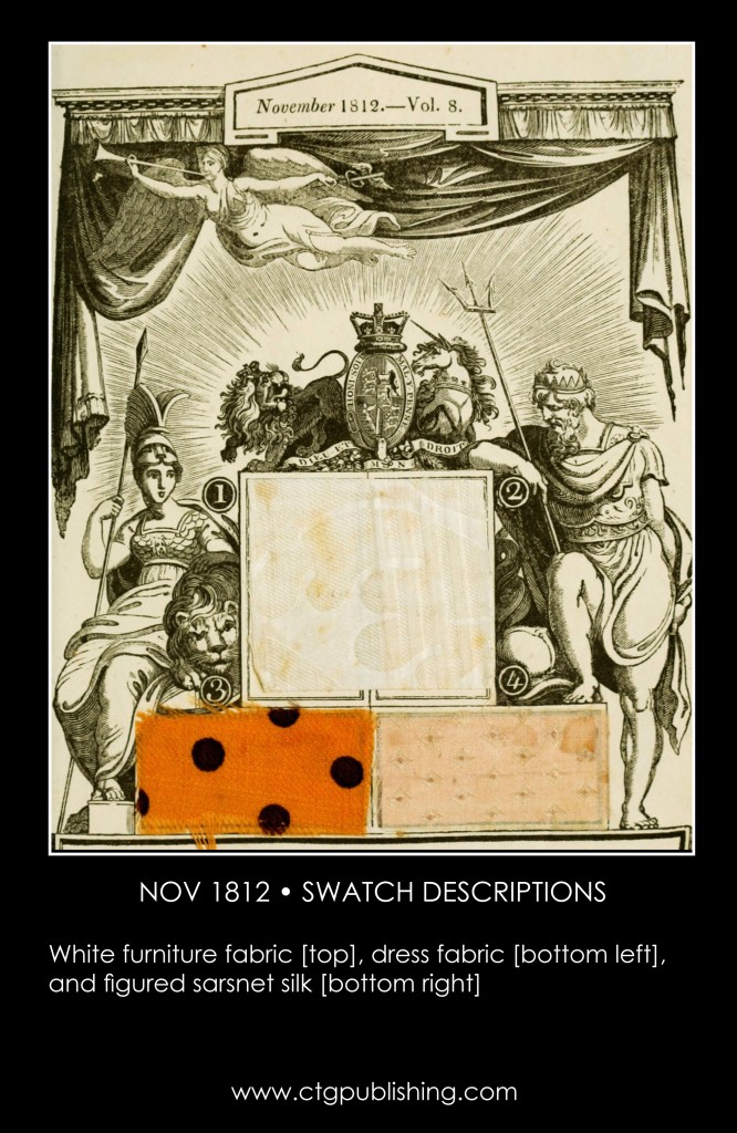 British Antique Furniture and Clothes Fabric Swatches - November 1812