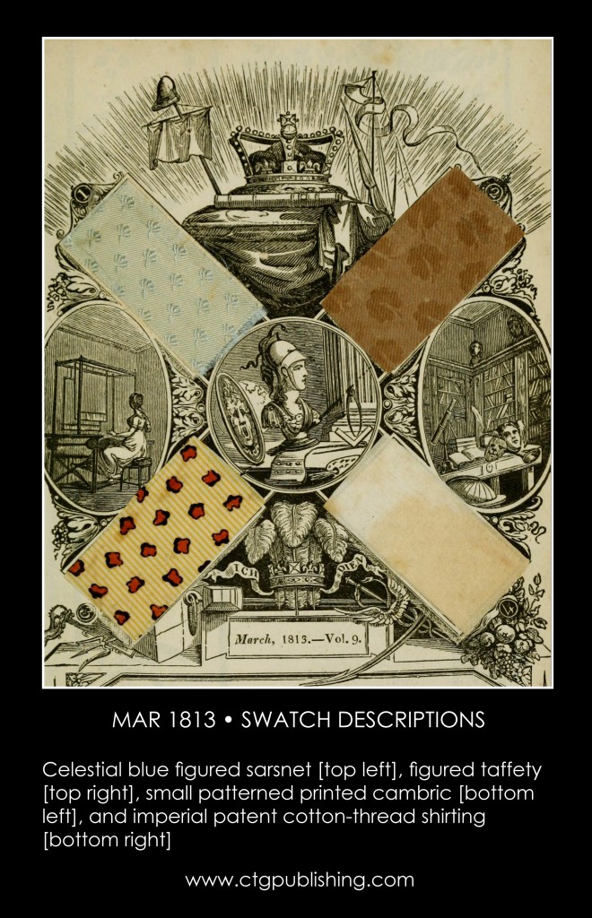 British Antique Furniture and Clothes Fabric Swatches - March 1813