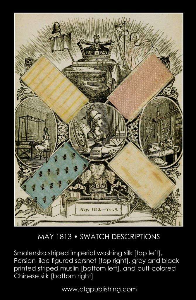 British Antique Furniture and Clothes Fabric Swatches - May 1813