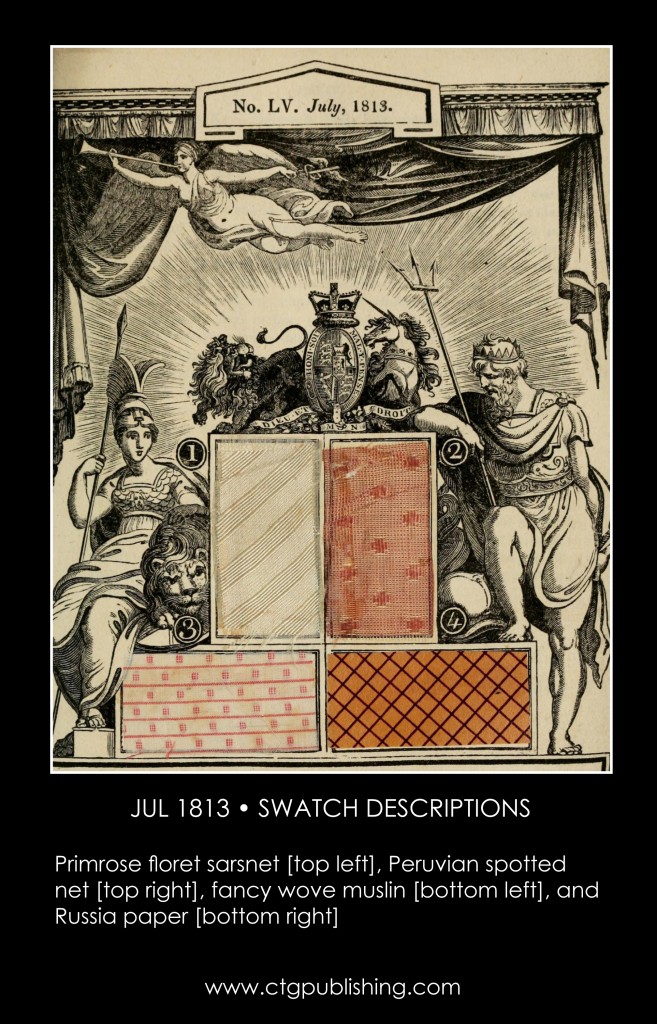 British Antique Furniture and Clothes Fabric Swatches - July 1813