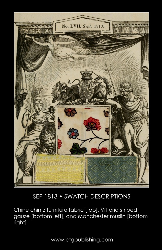 British Antique Furniture and Clothes Fabric Swatches - September 1813