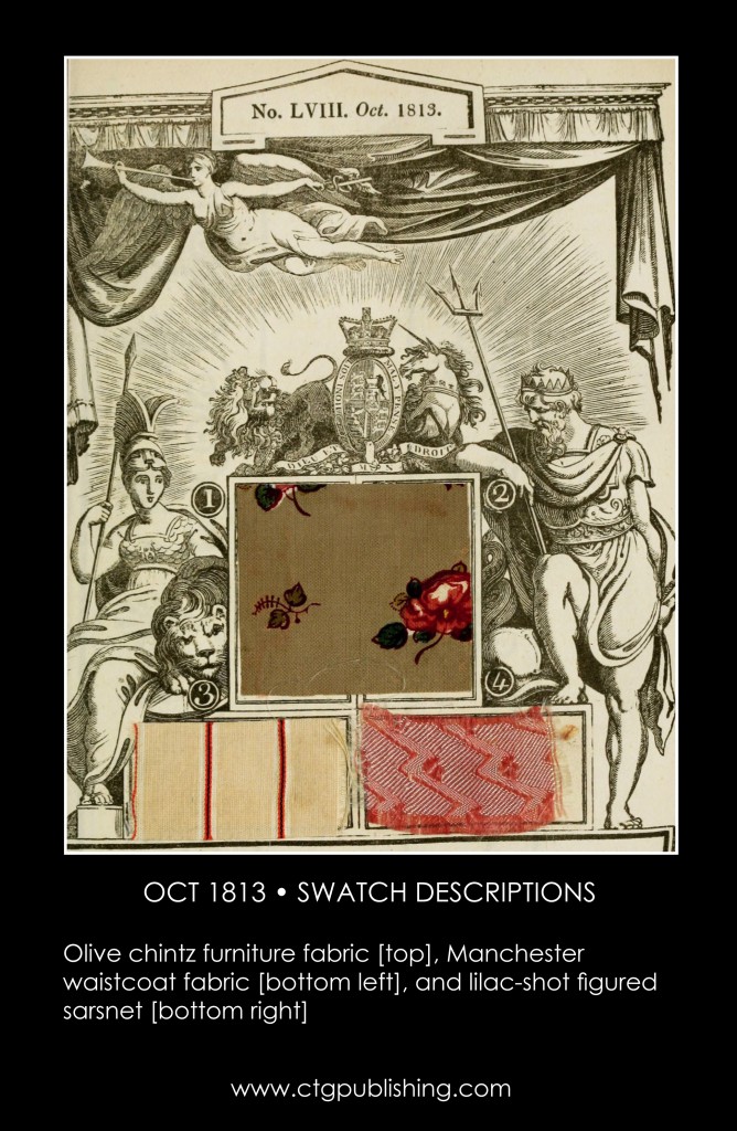 British Antique Furniture and Clothes Fabric Swatches - October 1813