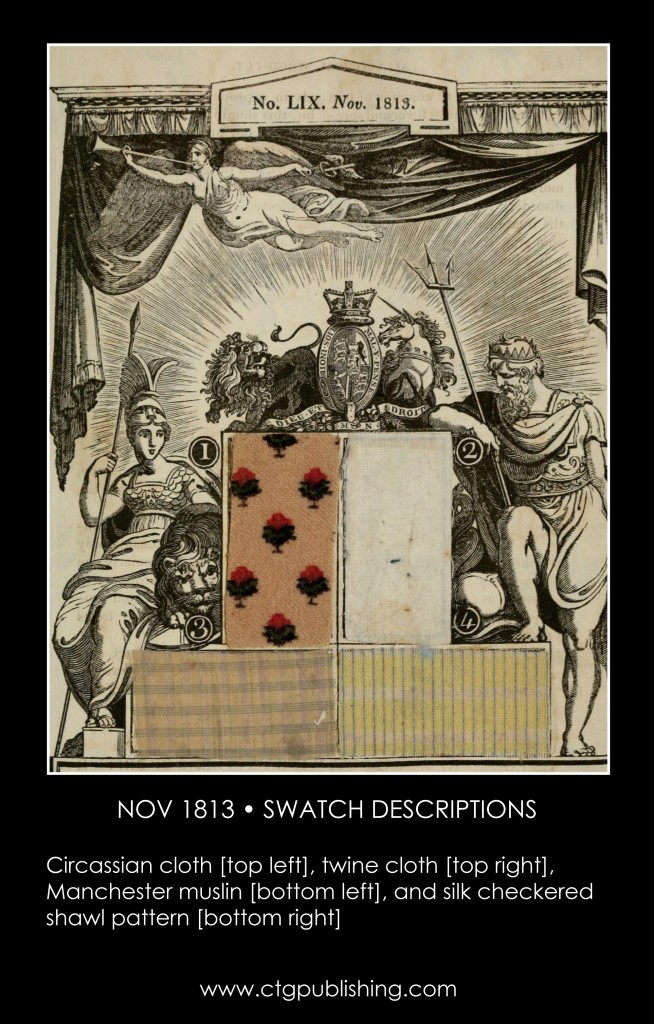 British Antique Furniture and Clothes Fabric Swatches - November 1813