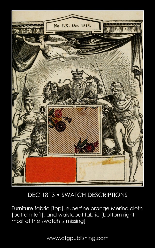 British Antique Furniture and Clothes Fabric Swatches - December 1813