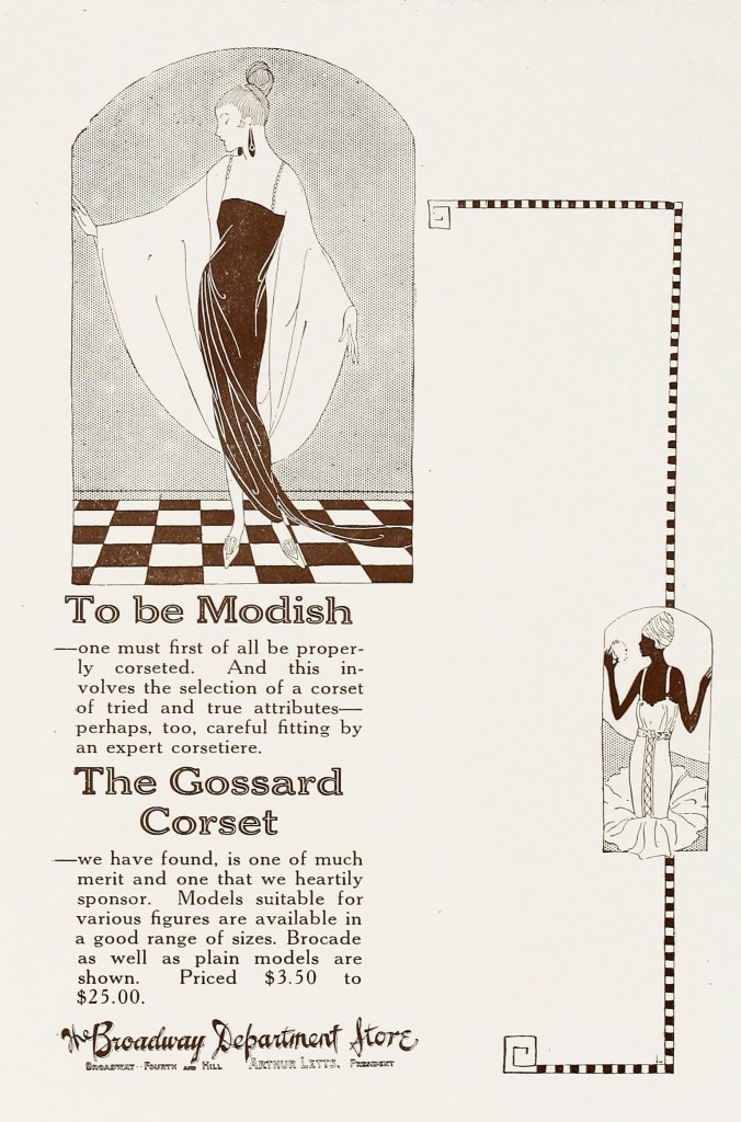 Broadway Department Store Corset Advertisement circa 1922