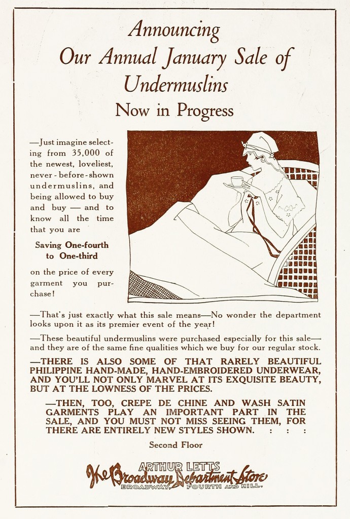Broadway Department Store Sales Advertisement circa 1916