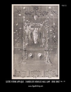 Chandelier, Showcase and Wall Lamp - Art Nouveau Design by Rene Binet