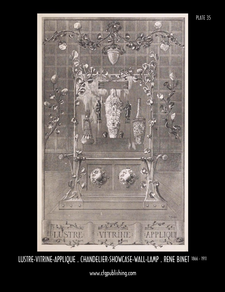 Chandelier, Showcase and Wall Lamp - Art Nouveau Design by Rene Binet