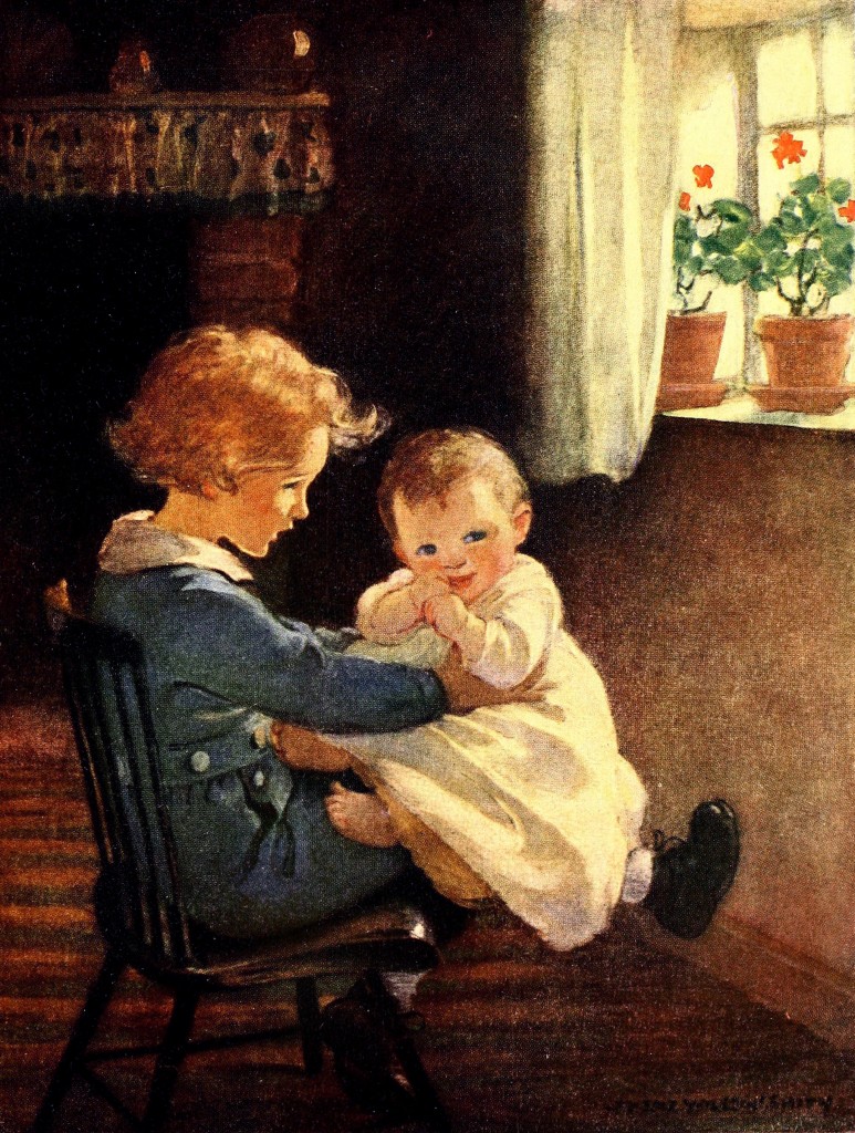 Child Holding a Baby - Jessie Willcox Smith Illustration 1919