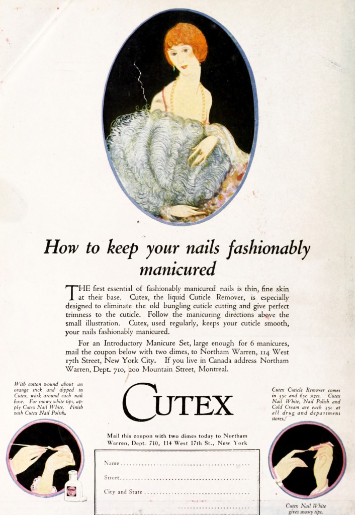 Cutex How To Manicure Advertisement Circa 1920