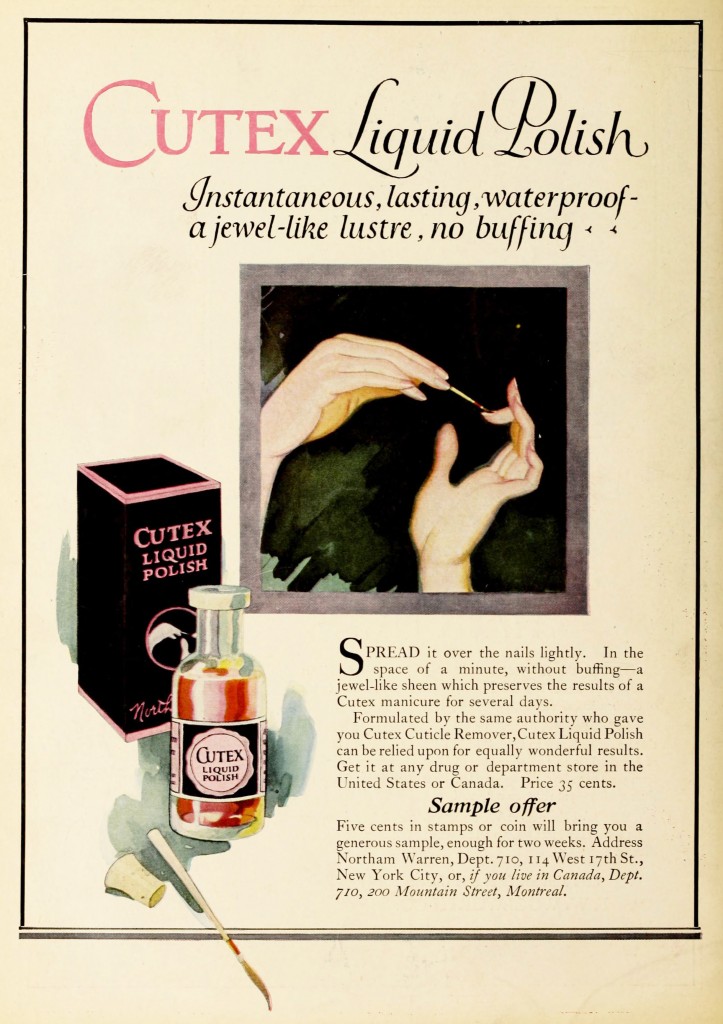 Cutex Nail Polish Advertisement circa 1921