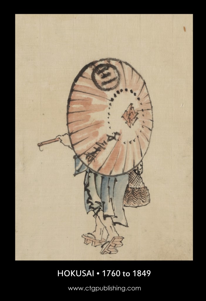 Woman with an Umbrella - Illustration by Hokusai