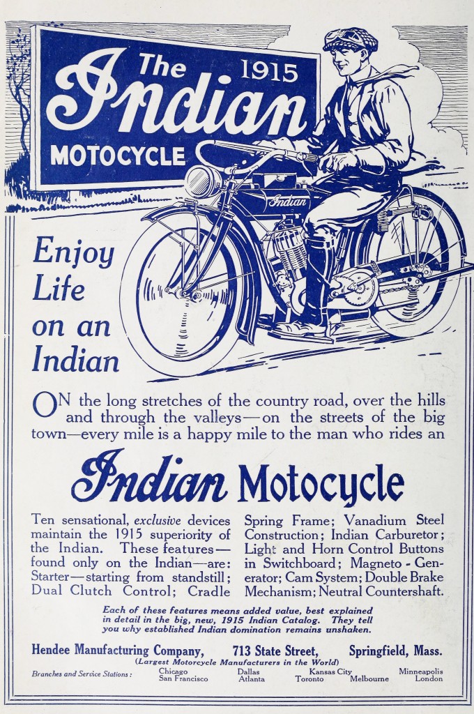 Indian Motorcycle Ad Circa 1915