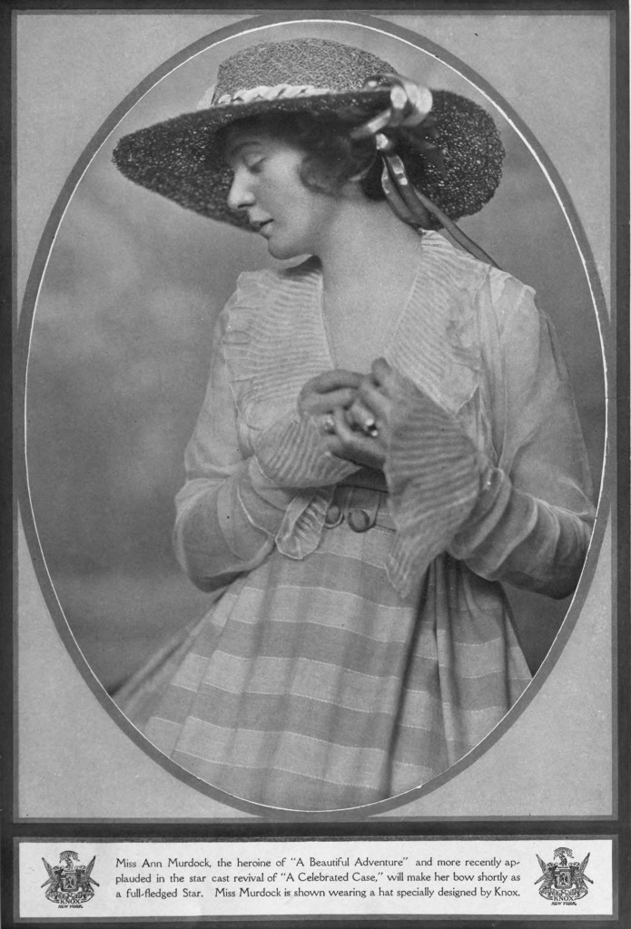 Knox Hat Advertisement with Ann Murdock circa 1916