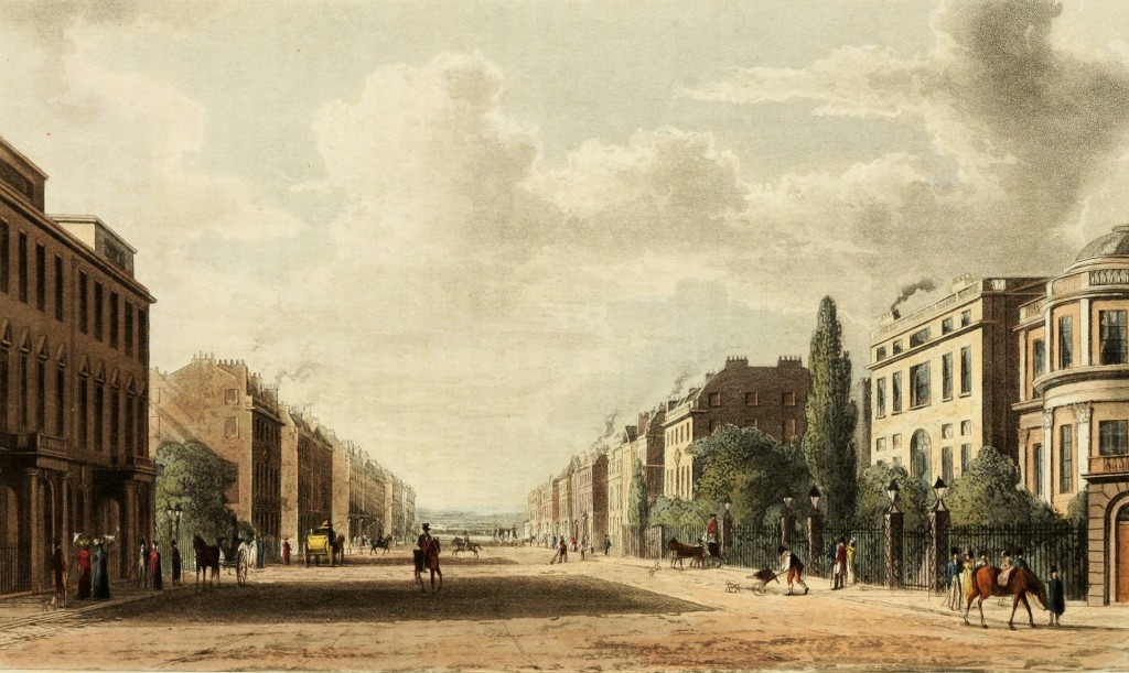 Langham Place and Portland Place circa 1822