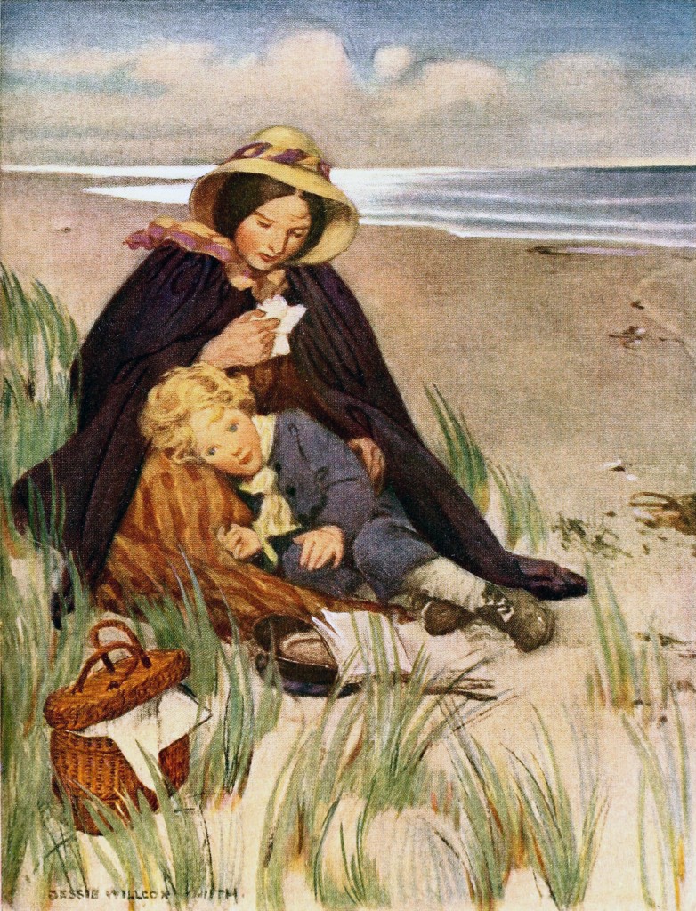 Beach Picnic - Mother and Child - Jessie Willcox Smith Illustration 1919