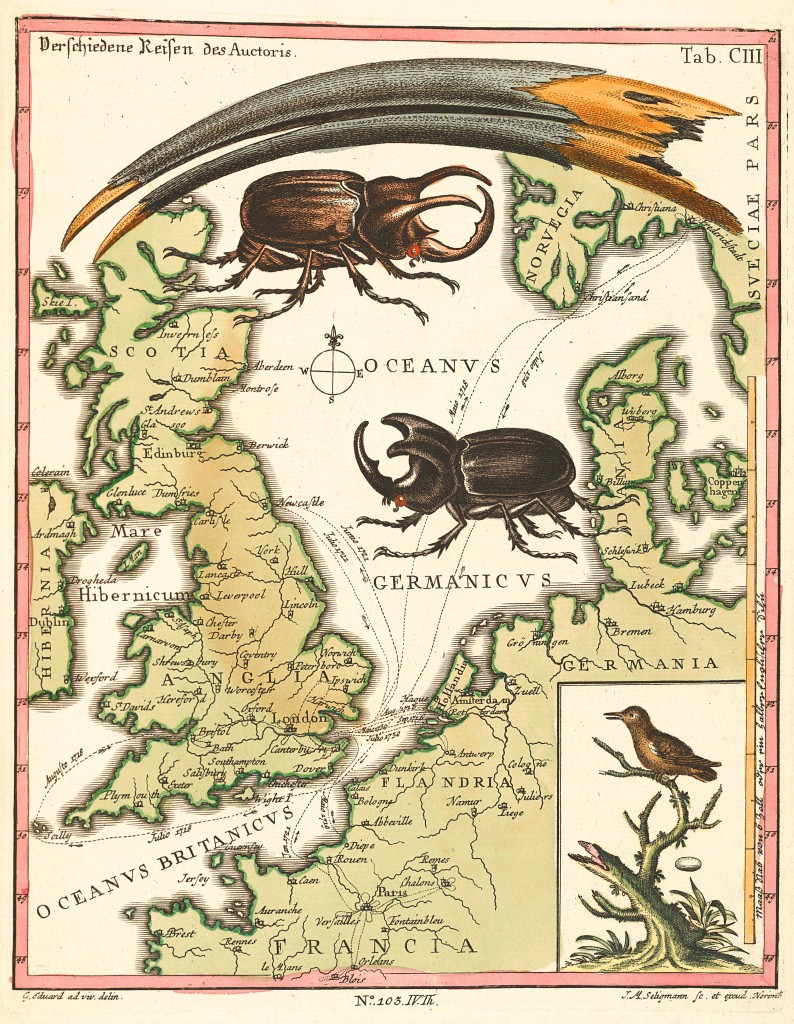 Old Map of England and Europe by George Edwards circa 1770